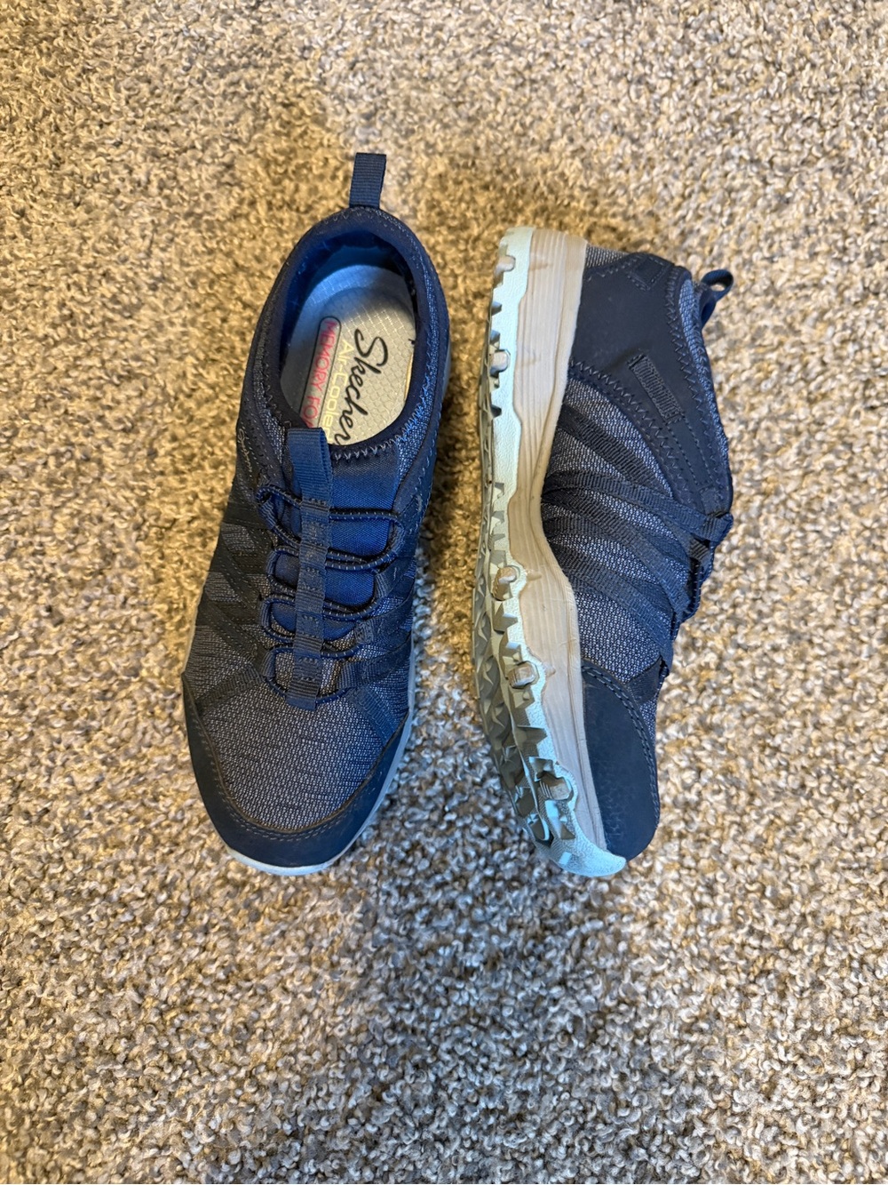 Skechers Navy Blue Memory Foam Slip-On Sneakers - Picture 3 of 12